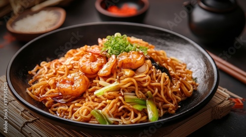 Japanese noodles: Yakisoba photo