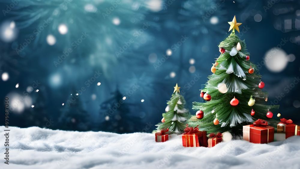 christmas tree in snow christmas tree in snow