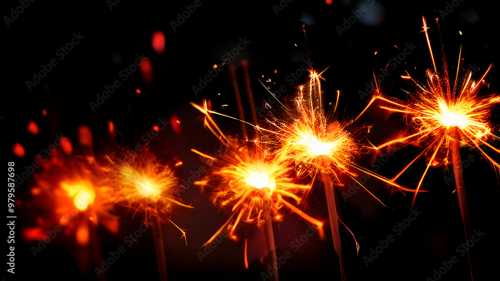 sparkler on black background sparkler on black background