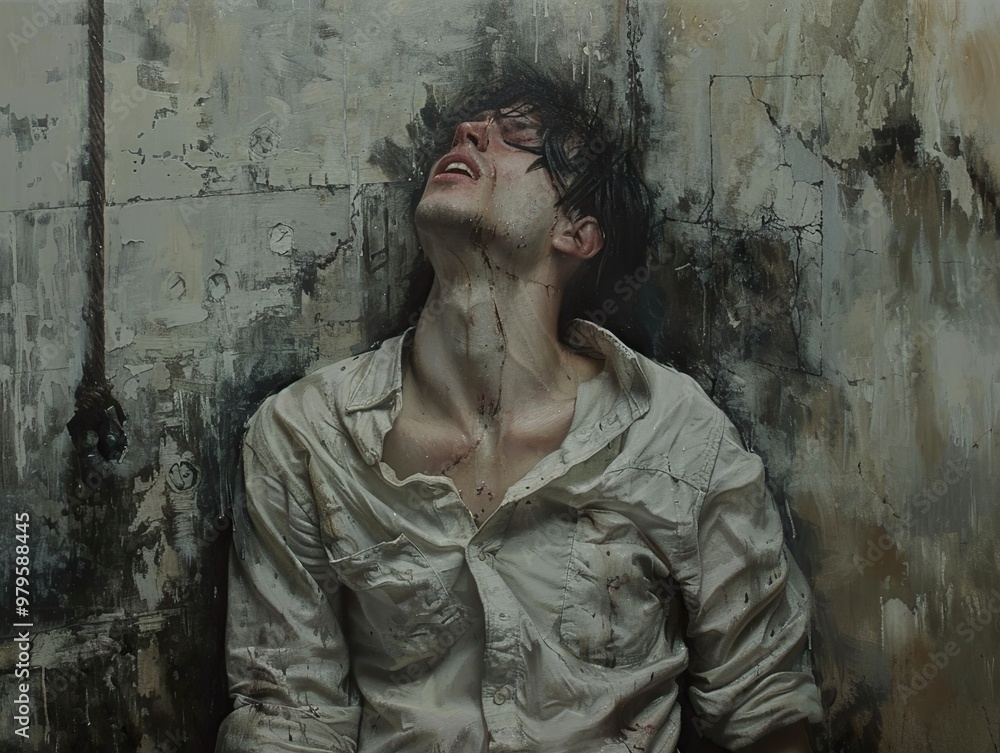 Man in Pain: A Dramatic Portrait of Human Suffering Man in Pain: A Dramatic Portrait of Human Suffering