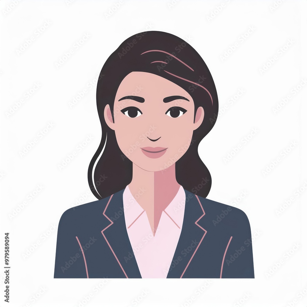 Professional Woman in Business Attire with Confident Smile. Monochrome Vector Icon for Corporate Identity, Business Services, or Professional Representation in Black and White Minimalist Style Professional Woman in Business Attire with Confident Smile. Monochrome Vector Icon for Corporate Identity, Business Services, or Professional Representation in Black and White Minimalist Style