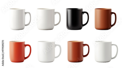 coffee mugs isolated on transparent background