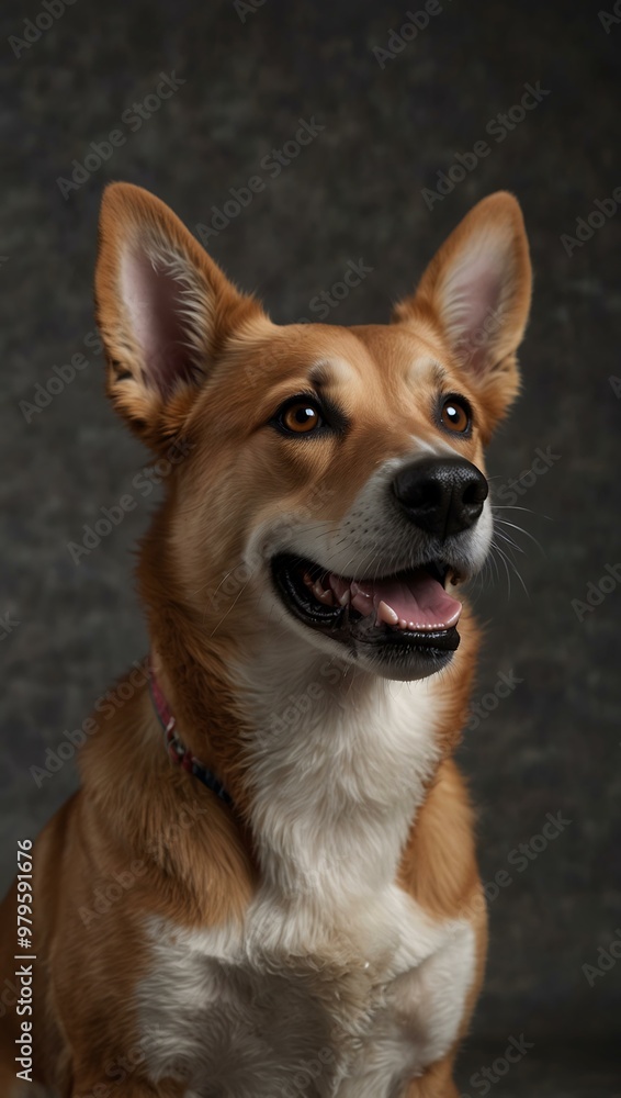 Cute dog in a studio with blank space Cute dog in a studio with blank space
