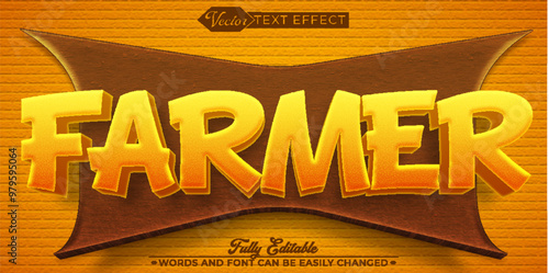 Farmer Vector Editable Text Effect Template