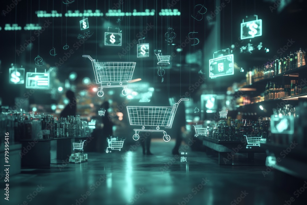 Fototapeta premium The Digital Marketplace, E commerce Growth