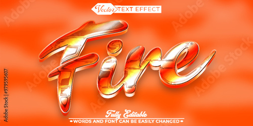 Hot Fire Vector Editable Text Effect Template