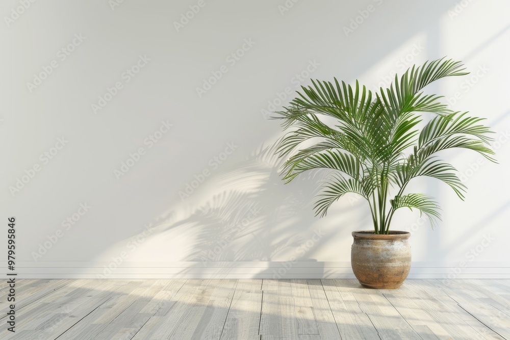 Modern Minimalist Interior with Stylish Home Plant Modern Minimalist Interior with Stylish Home Plant
