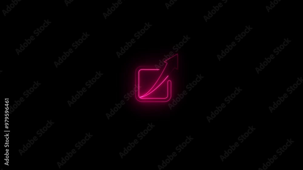 neon arrow signal icon isolated , directional Arrow line Animation .