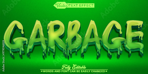 Garbage Green  Vector Editable Text Effect Template