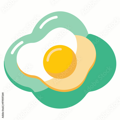 Creative art illustration of Eggs Benedict on a white background.