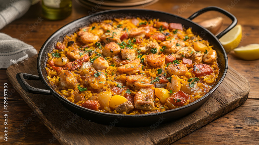 Catalan Paella is a classic Spanish dish with a mix of tasty ingredients, perfect for a satisfying meal. Catalan Paella is a classic Spanish dish with a mix of tasty ingredients, perfect for a satisfying meal.