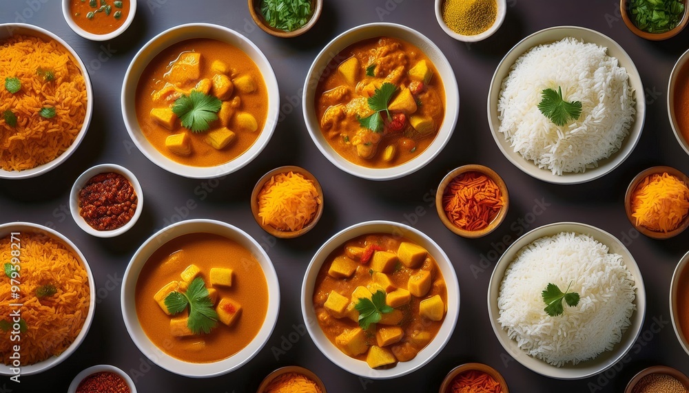 curry and rice repeated pattern curry and rice repeated pattern
