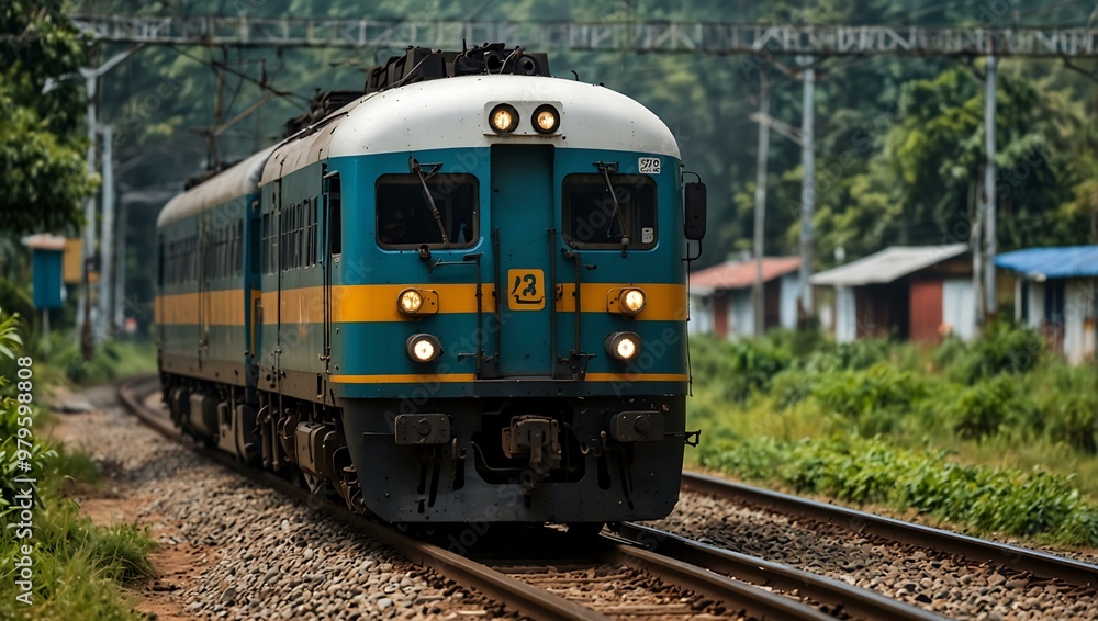 Diesel railcar on the railway, State Railway of Thailand. Diesel railcar on the railway, State Railway of Thailand.