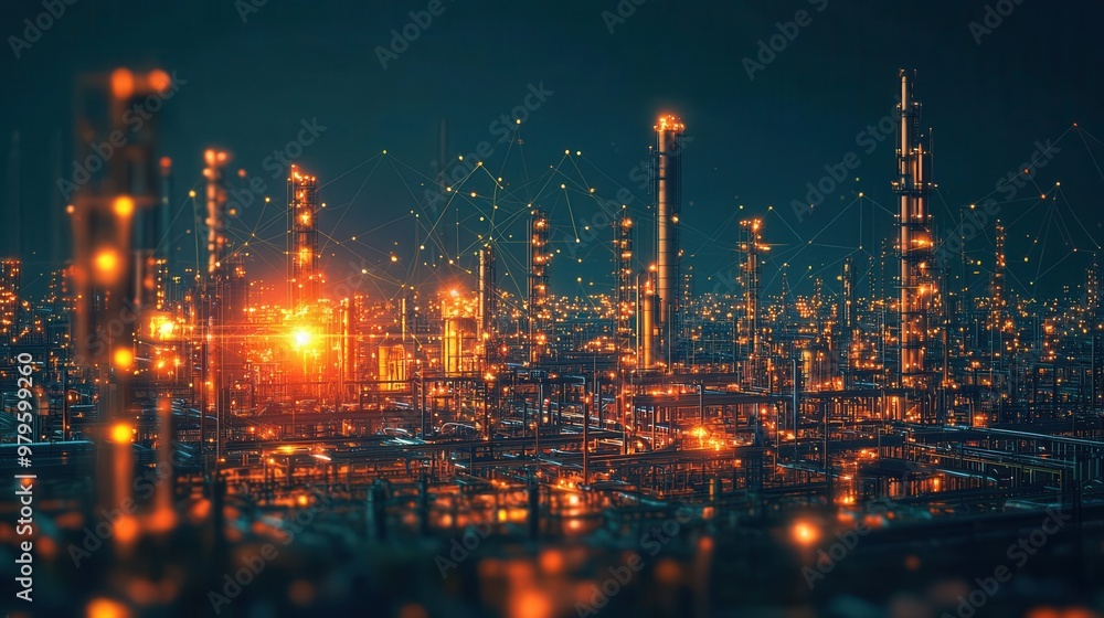 Obraz premium Threats to automation and SCADA systems addressed by advanced industrial cybersecurity protocols