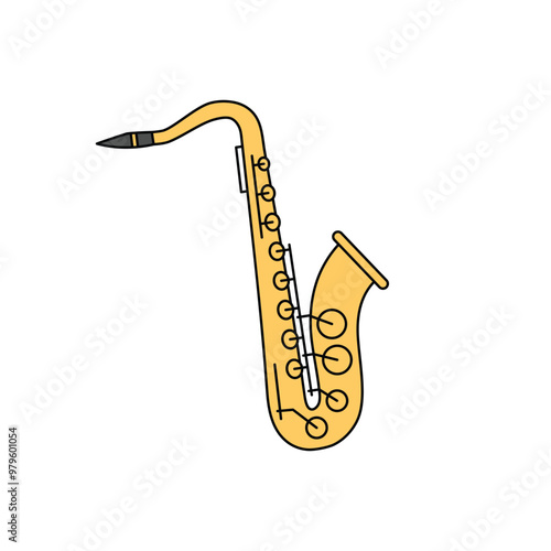 Groovy saxophone. Musical instrument