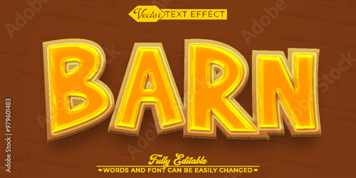 Barn Farmer  Vector Editable Text Effect Template