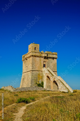 Torre Squillace, la struttura difensiva si affaccia sulla costa ionica del Salento. Lecce, Puglia, Italia photo