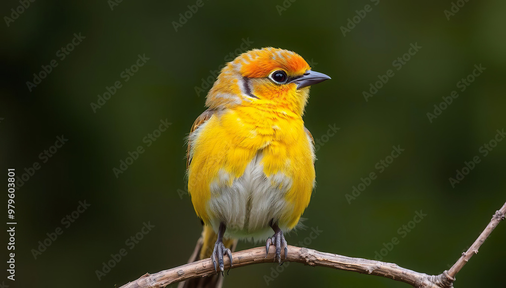 Beautiful Bird with Orange and Black Feathers Resting on a Branch Beautiful Bird with Orange and Black Feathers Resting on a Branch