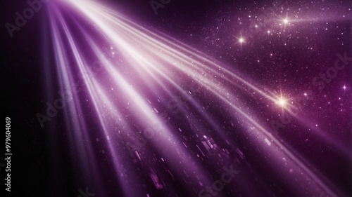 Radiant burst of light on deep purple background