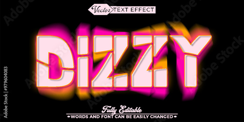 Dizzy Blurry Drunk Vector Editable Text Effect Template