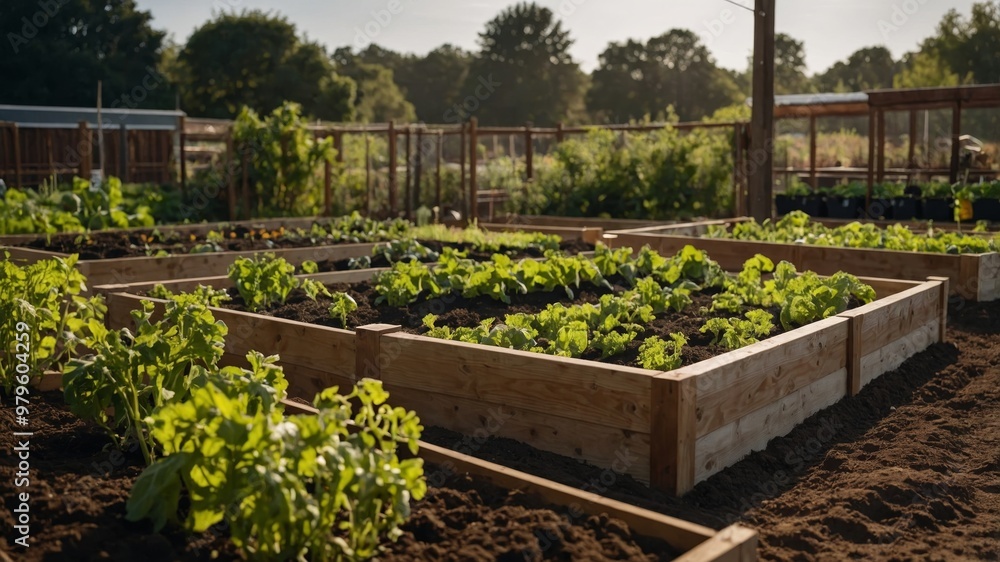 Raised bed gardens for vegetables and composting Raised bed gardens for vegetables and composting