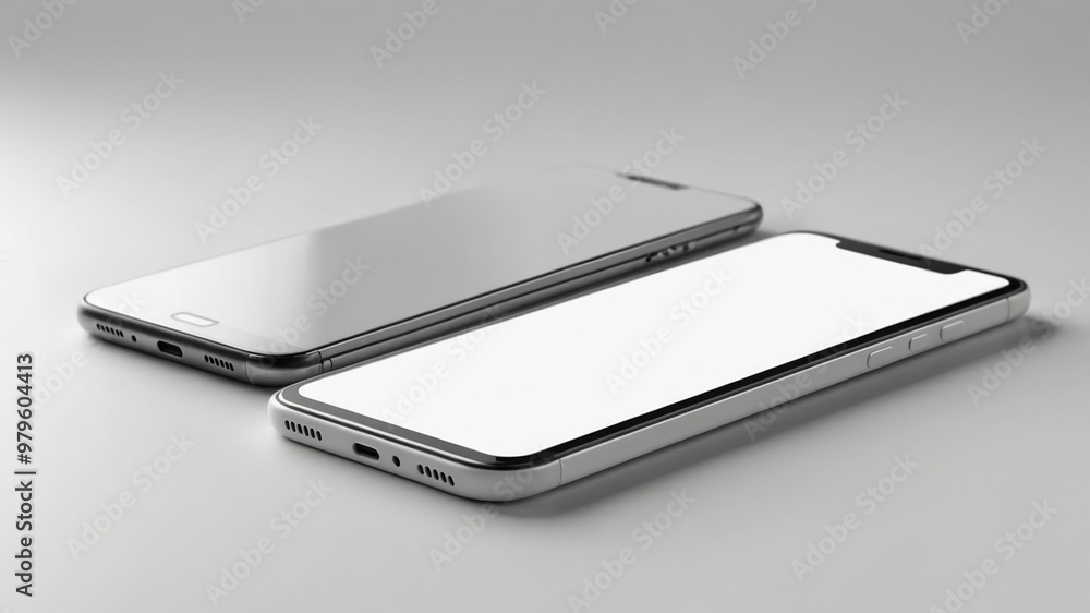 Realistic white smartphone mockup with blank screen Realistic white smartphone mockup with blank screen