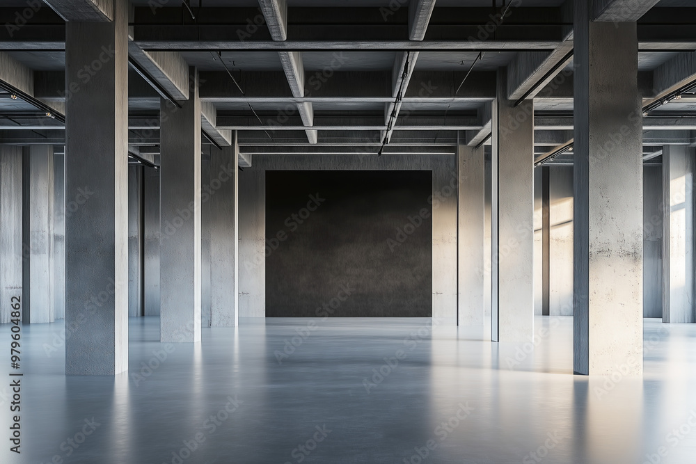 Spacious empty industrial warehouse with concrete pillars, exposed ceiling beams, and smooth reflective floors, lit by natural light.
Spacious empty industrial warehouse with concrete pillars, exposed ceiling beams, and smooth reflective floors, lit by natural light.
