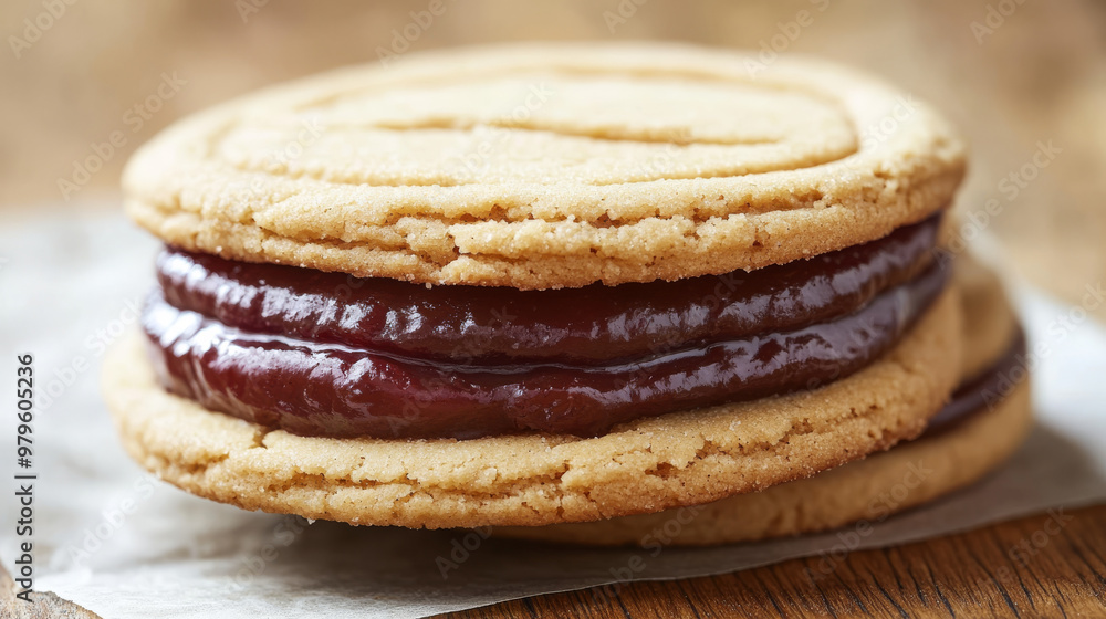 Two cookies filled with sweet things like jam, chocolate, or cream. It's like a delicious cookie sandwich! Two cookies filled with sweet things like jam, chocolate, or cream. It's like a delicious cookie sandwich!