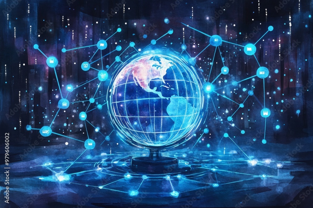 Obraz premium Global E Commerce Web, E commerce Growth
