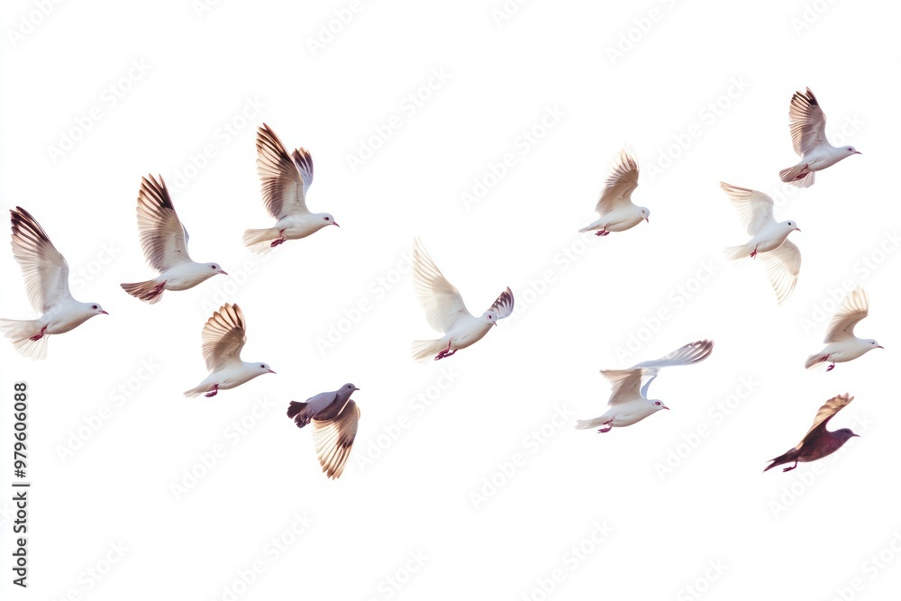 Obraz premium Graceful birds in flight skyward