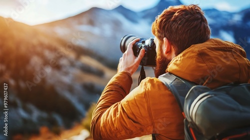 Photographer's adventure in the mountains.