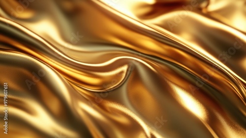 Luxurious golden liquid flow
