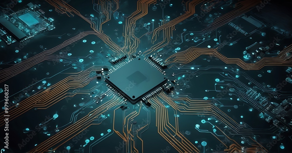 Advanced Microchip on Circuit Board Advanced Microchip on Circuit Board