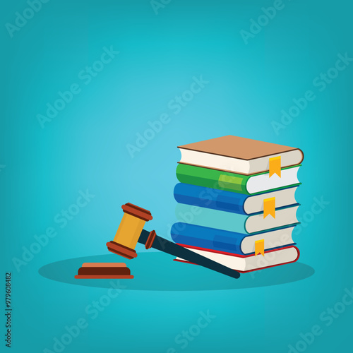 Law concept of legal regulation judicial system business agreement. Vector stock illustration.	