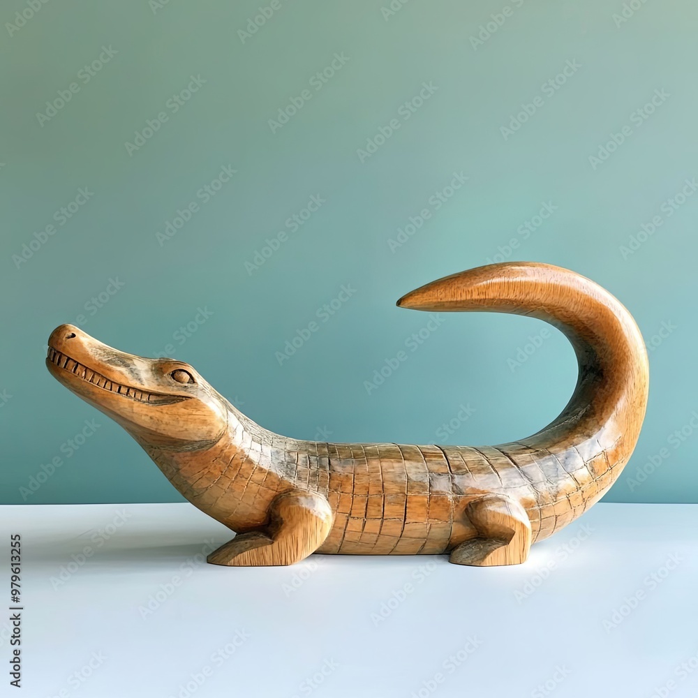 crocodile wood sculpture