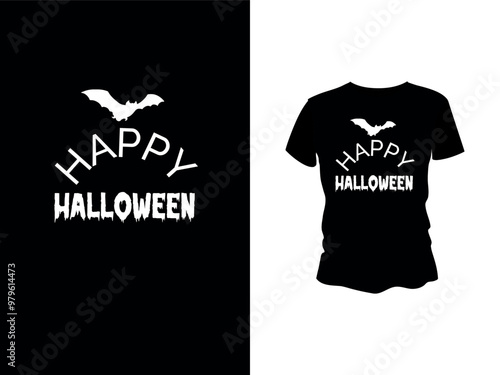 Happy Halloween t shirt design vector. Typography, quote, Halloween t shirt design. Halloween t shirt design for Halloween day. photo