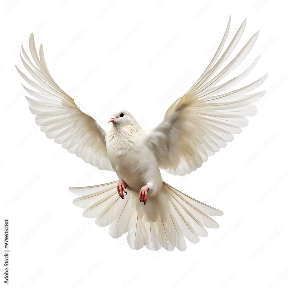 Fototapeta premium Dove Flying isolated on transparent background