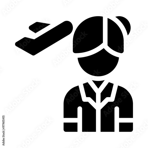 flight attendant glyph icon