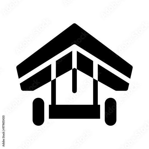 hang glider glyph icon