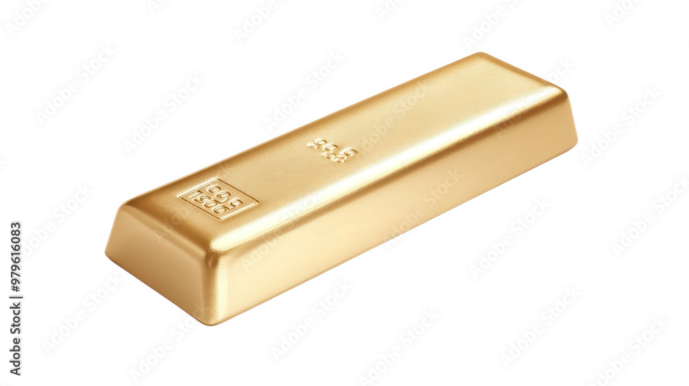 A gold bar with the number 4 on it A gold bar with the number 4 on it