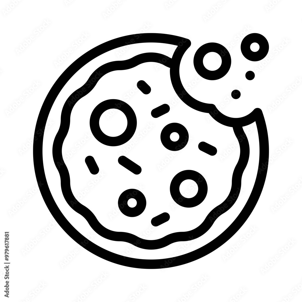 Obraz premium cookie line icon