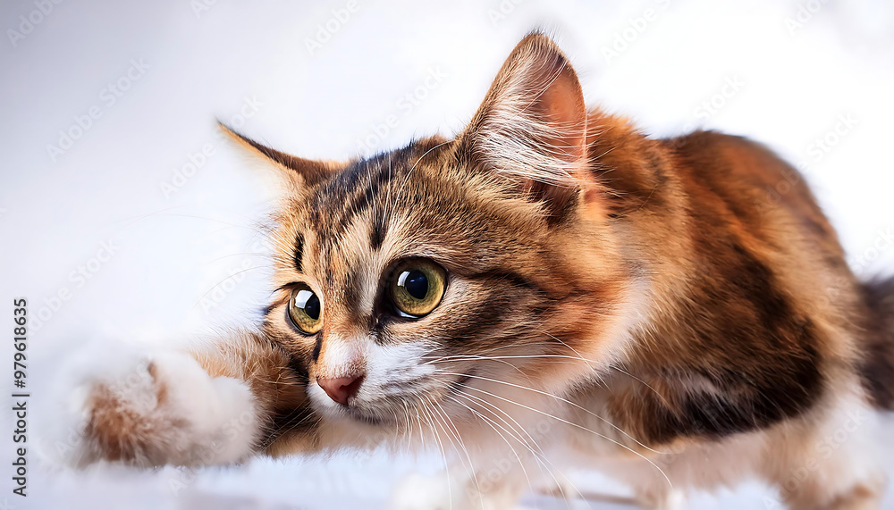 Fototapeta premium happy cat playful pose