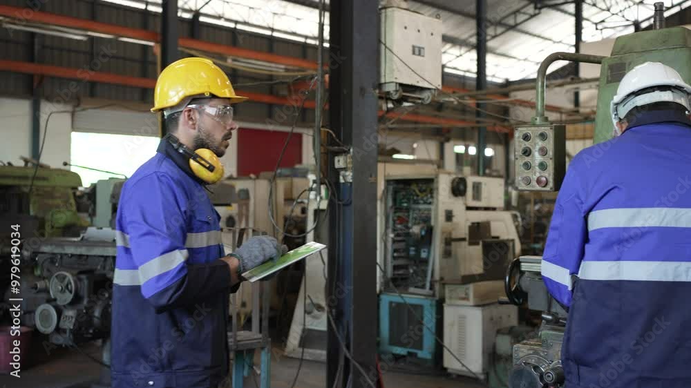 Blue collar workers are working at metal factory. Engineering and metal worker. Blue collar workers are working at metal factory. Engineering and metal worker.