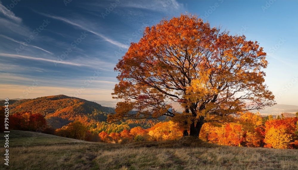Fototapeta premium tree with yellow leaves