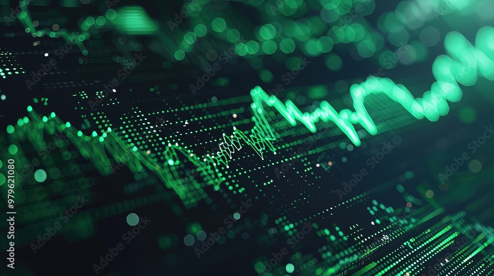 Close-up of digital stock market screen showing dividend stock graph with green upward trend line, symbolizing financial growth and investment success Close-up of digital stock market screen showing dividend stock graph with green upward trend line, symbolizing financial growth and investment success