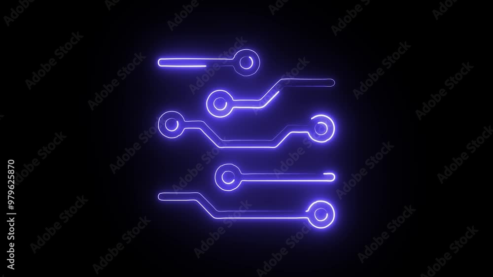 Glowing Neon Electronic Icon Isolated on Black Background - HD Motion Graphics Animation for Digital Devices and Technology Glowing Neon Electronic Icon Isolated on Black Background - HD Motion Graphics Animation for Digital Devices and Technology