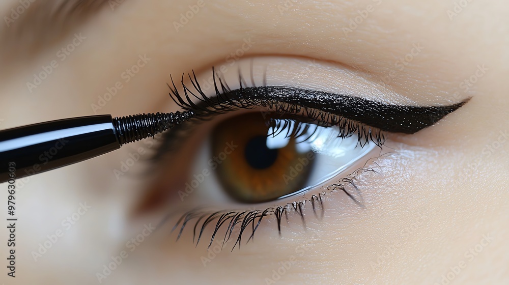 Naklejka premium Gel eyeliner offers smooth application and is great for creating smudged or blended looks
