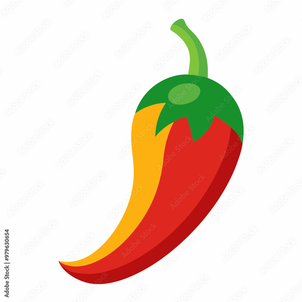 Vector art illustration of pepper on a white background. Vector art illustration of pepper on a white background.