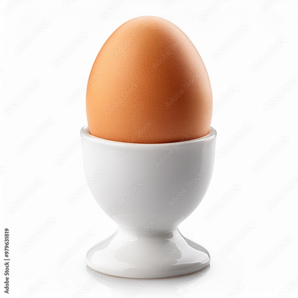 Soft Boiled Egg in Egg Cup Isolated on White Background, Clipping Path, Full Depth of Field Soft Boiled Egg in Egg Cup Isolated on White Background, Clipping Path, Full Depth of Field