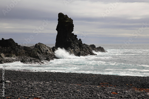 Landschaftsbild auf Island, Landschaft am Strand von Djúpalónssandur photo